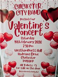 VALENTINE'S CONCERT - CHICHESTER CITY BAND - 14th February 2026 7pm